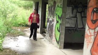Outdoor Muscle Domination - Submissive Guy Faces Humiliation By Huge Dick