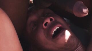 Anal Threesome Frenzy! Black Guys Pound Hard on White Guy's Ass