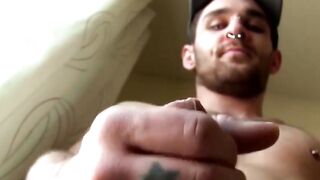 Muscle Punk Rock Stud's Massive Penis Stroking Session