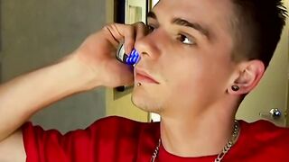 Petite Hunk's Solo Stroking Session Leading To A Massive Load