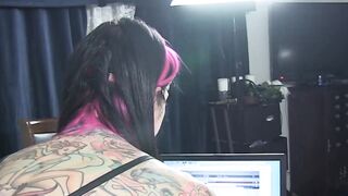 Tatted Goth Bombshell Joanna Vaga Rides A Monster Dick - Hardcore Sex