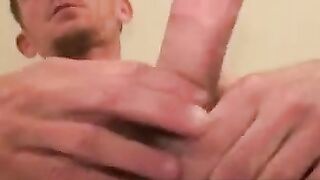 Mature Amateur Jerks Off His Big Dick And Explodes With A Huge Load