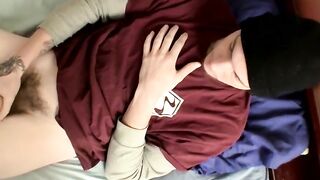 Butt-Munching Babe Jerks Off Her Man's Big Dick in POV