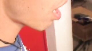 Three's A Charm! Skinny Twink Throat-Fucking Raw Anal Action With Rimjob & Facial