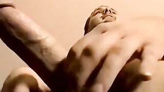 Lustful Hunk Jacks Off With Oil Using His Big Dick And Balls