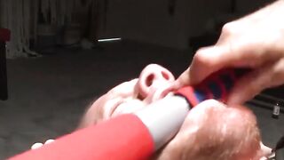 Tatted Up Hunk's Bondage Fantasy - Whipping Leather Domination with Ball Gag
