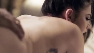Athena Faries Gets Pounded Hard After Intense Lingerie Stocking Blowjob