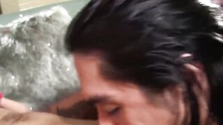 Asian Stud Throat Fucked - Ring Gang Blowjob Orgy