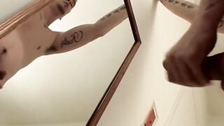 Straight Thugs Workout And Shoot A Load In The Mirror