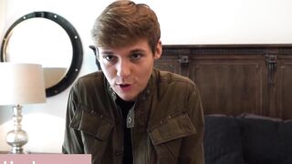 Teenage Cutie's First Time Blowjob - Petite Teenager Mouth-Fucks A Huge Dick