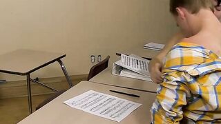 Classroom Twink Threesome - Teen Boys Fuck Hard In Class