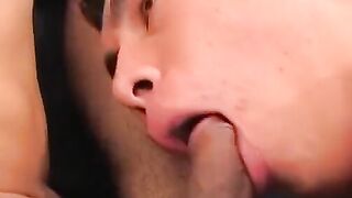 Throated-Twink's Deepthroat Blowjob Triple Play with Facial Finish