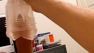Hot Brunette Twinkle Fucks Her Big-Assed Self With A Giant Pink Dildo