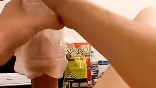 Hot Brunette Twinkle Fucks Her Big-Assed Self With A Giant Pink Dildo
