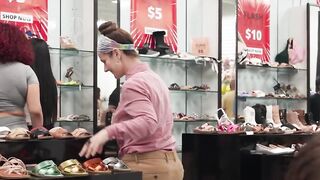 Public Blowjob & Deepthroat - Slutty Teen Girl Swallows Huge Load in Public