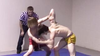 Rough-House Wrestling Action with Hot Twinks - Gay Boys Fight Naked