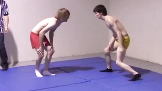 Rough-House Wrestling Action with Hot Twinks - Gay Boys Fight Naked
