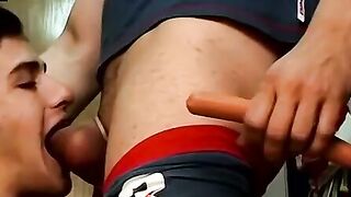 Hunk's Golden Shower Anal Play with Doggy Style Fucking