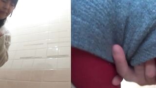 Tokyo Teen's Daring Adventure in Public Toilet - Naughty college girl Masturbates In Urinals