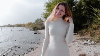 Redheaded Bombshell Gets Hammered on Beach - Red Head Sex On The Sand