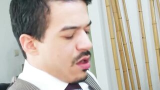Classy & Dominant Hunk Fucks His Client Bareback in High-End Salon
