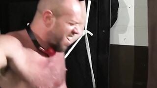 Muscular Hunk Enduring Electro-Torture In Basement - BDSM Dominatrix Facesitting