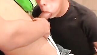 Latino Bareback Threesome Action with Hot Facial Finish