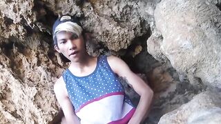 Asian Twinks Outdoor Adventure - Anal Play with Dildo & Masturbation