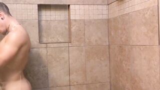 TylerSlater Fucks Angelo Salvador BareBack In Shower - Hot Gay Sex