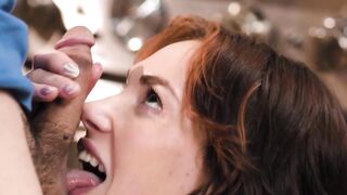 Step-Mother's Kitchen Surprise - StepSon Catches Mom Naked & Fucks Her