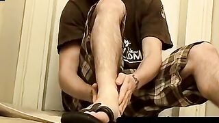 Hairy Jocks Foot Fetish - Solo Masturbation & Big Dick