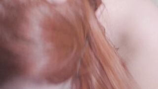 Redheaded Bombshell Gets Her Huge-Tits Covered In Semen - Point Of View