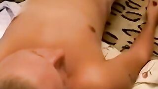 Tiny Dick Slurp Fest - Petite Blonde Sucks & Swallows Huge Load