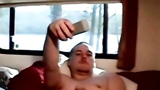 Big Dick Amateur Jerking Off In Daddy's Trailer With Excitement