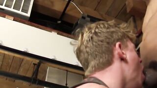 Blonde Hunk's Deepthroat Marathon with Massive Black Dick! #DeepThoartChallenge