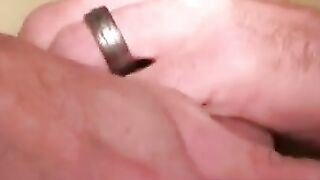 MATURE COCK RING MASTURBATION POV SEXY GUY WITH INKED BODY