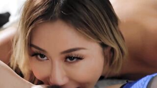 College Crush Fulfilled - College Girl Nicole Doshii Gets Her Pussy Eaten Out By Roommate's Boyfriend