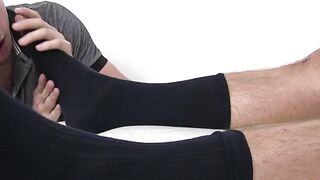 Foot Worship: Hot Stud Loves To Smell & Suck Feet of His Buddy