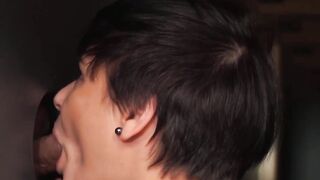 Three's A Charm! Hot MILF Gives Two Guys Double-Blown BJ And Throat Fucking