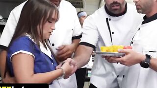 Reality Show Audition Goes X-Rated! - Sexy Waiter Fucks Hot Blonde Babe