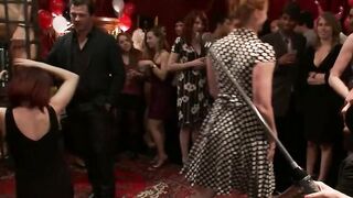 Public Orgy Party - Kinky Bondage Blowjobs & Anal Play in Leather Outfits