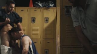 Locker Room Threesome - Hot Twinks Fucking Hardcore