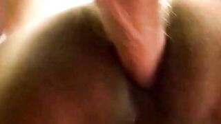 Black Bottom Stretched Wide Open By Big White Amateur Dick
