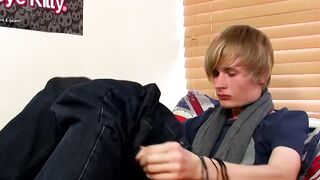 Blonde Emo Teen Jerks Off And Dumps A Load Of Hot Semen