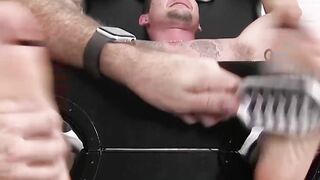 Buff Hunk's Arms And Toes Get A Kinky Massage In Bondage
