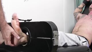 Buff Hunk's Arms And Toes Get A Kinky Massage In Bondage