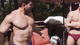 Bi-Sex Foursome Pool Party - Blondie Babe Abbey Maries Gets Double Penetrated
