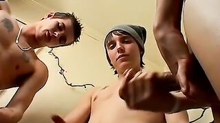 Twink Threesome - Three Hunks Share Intense Anal Sex