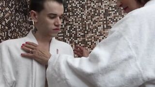 Grandma's Shower Sex - Old Grannies Teach barely legal Guys How To Fuck