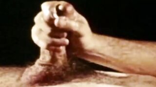 Hairiest Gay Stroking His Uncut Dick & Shooting A Load On Chest